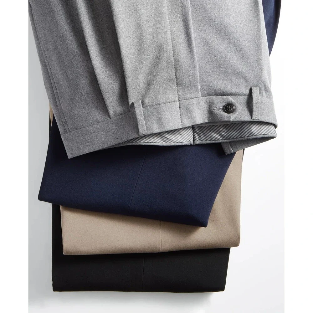 Michael Kors Mens Classic fit Dress Pants 34W 32L Black Pleated Cuffs‎